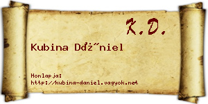 Kubina Dániel névjegykártya